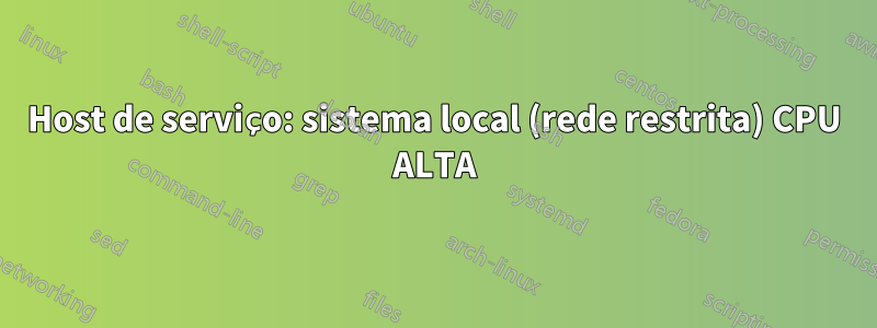 Host de serviço: sistema local (rede restrita) CPU ALTA