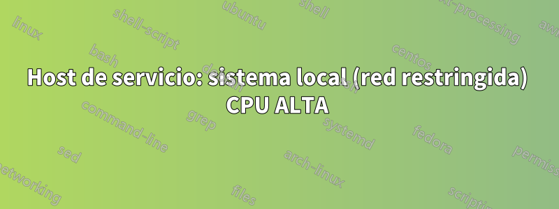 Host de servicio: sistema local (red restringida) CPU ALTA