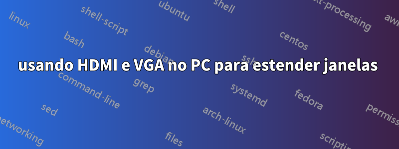 usando HDMI e VGA no PC para estender janelas