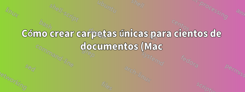 Cómo crear carpetas únicas para cientos de documentos (Mac)