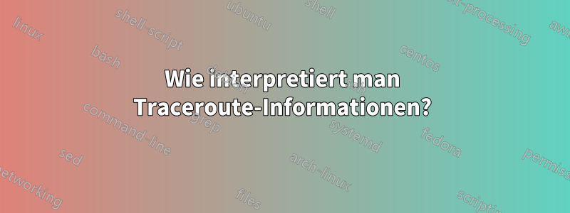Wie interpretiert man Traceroute-Informationen?