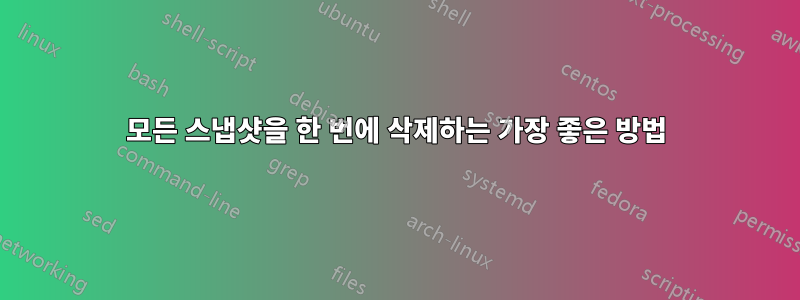 모든 스냅샷을 한 번에 삭제하는 가장 좋은 방법