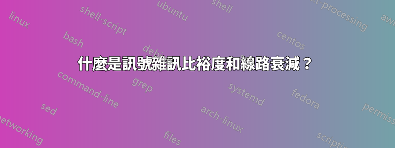 什麼是訊號雜訊比裕度和線路衰減？