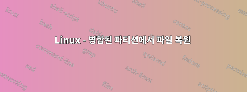 Linux - 병합된 파티션에서 파일 복원