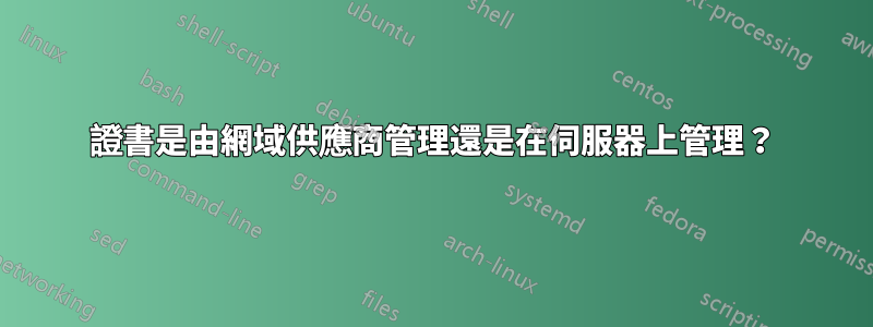 證書是由網域供應商管理還是在伺服器上管理？