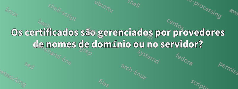 Os certificados são gerenciados por provedores de nomes de domínio ou no servidor?