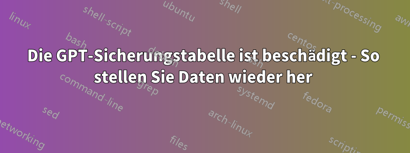 Die GPT-Sicherungstabelle ist beschädigt - So stellen Sie Daten wieder her