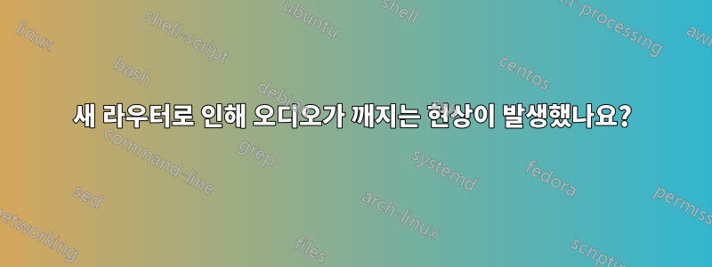 새 라우터로 인해 오디오가 깨지는 현상이 발생했나요?