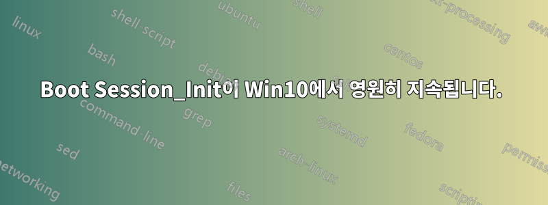 Boot Session_Init이 Win10에서 영원히 지속됩니다.