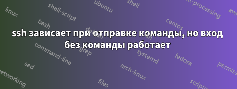 ssh зависает при отправке команды, но вход без команды работает