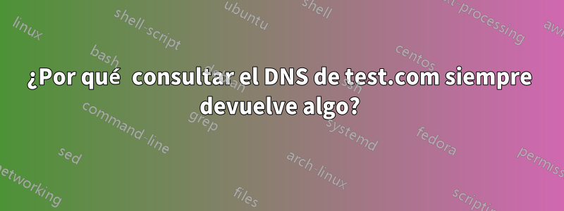 ¿Por qué consultar el DNS de test.com siempre devuelve algo?