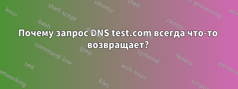 Почему запрос DNS test.com всегда что-то возвращает?