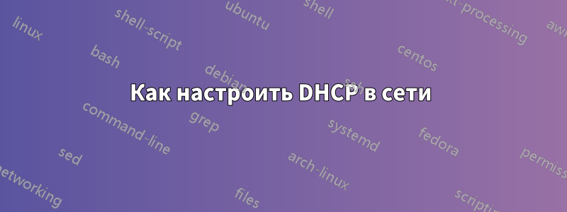 Как настроить DHCP в сети