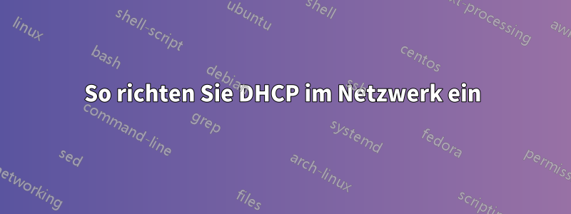 So richten Sie DHCP im Netzwerk ein