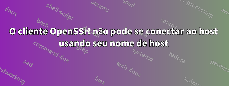 O cliente OpenSSH não pode se conectar ao host usando seu nome de host