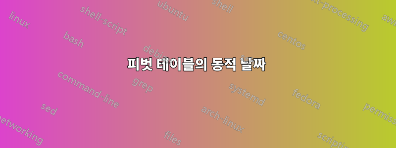 피벗 테이블의 동적 날짜