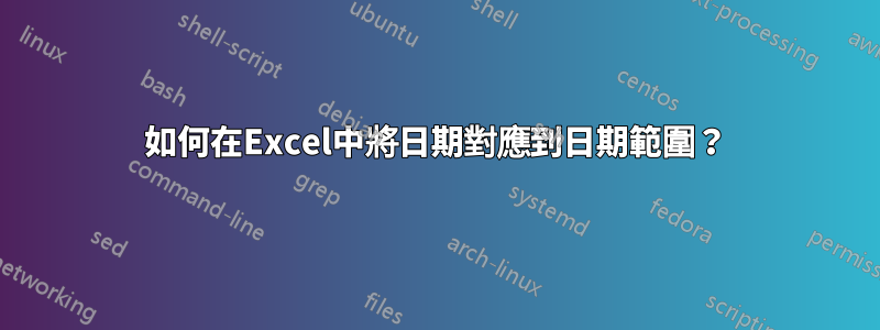 如何在Excel中將日期對應到日期範圍？