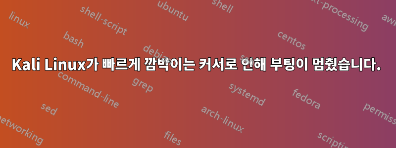 Kali Linux가 빠르게 깜박이는 커서로 인해 부팅이 멈췄습니다.