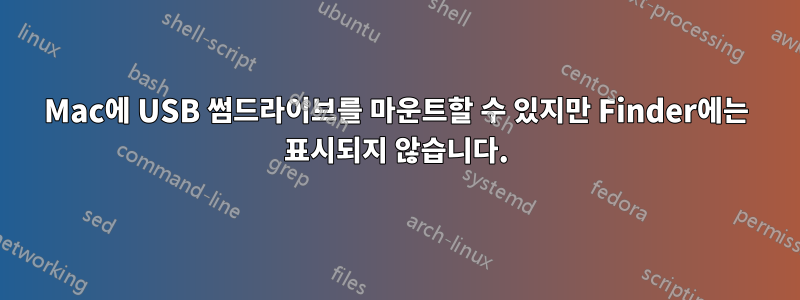 Mac에 USB 썸드라이브를 마운트할 수 있지만 Finder에는 표시되지 않습니다.