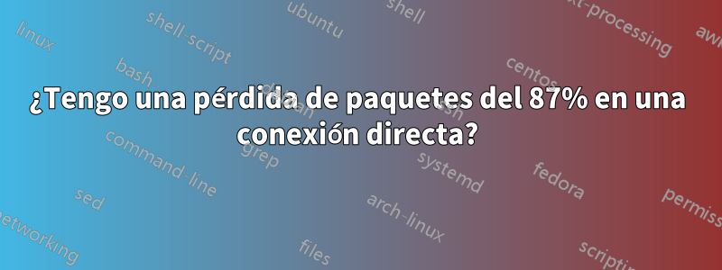 ¿Tengo una pérdida de paquetes del 87% en una conexión directa?