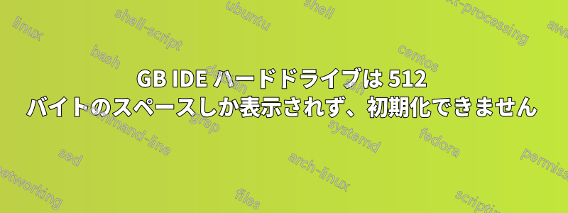40GB IDE ハードドライブは 512 バイトのスペースしか表示されず、初期化できません