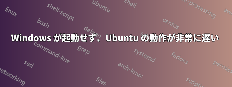 Windows が起動せず、Ubuntu の動作が非常に遅い