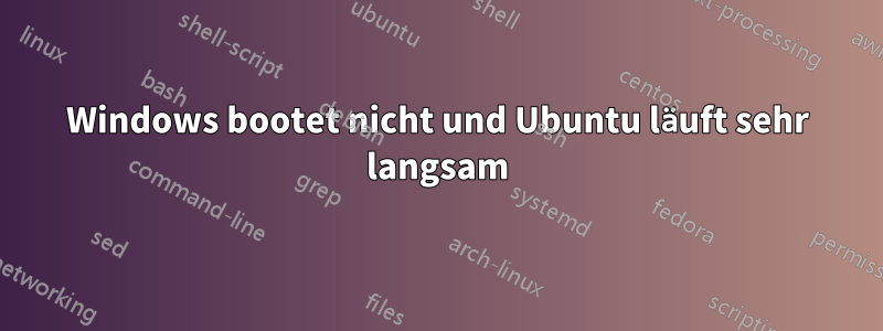 Windows bootet nicht und Ubuntu läuft sehr langsam