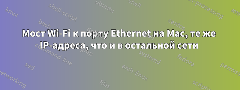 Мост Wi-Fi к порту Ethernet на Mac, те же IP-адреса, что и в остальной сети
