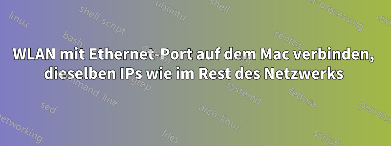 WLAN mit Ethernet-Port auf dem Mac verbinden, dieselben IPs wie im Rest des Netzwerks