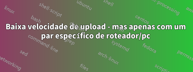 Baixa velocidade de upload - mas apenas com um par específico de roteador/pc