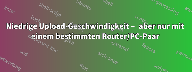 Niedrige Upload-Geschwindigkeit – aber nur mit einem bestimmten Router/PC-Paar