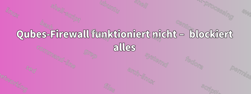 Qubes-Firewall funktioniert nicht – blockiert alles