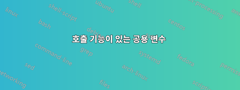 호출 기능이 있는 공용 변수