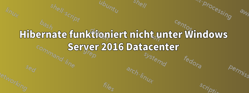 Hibernate funktioniert nicht unter Windows Server 2016 Datacenter