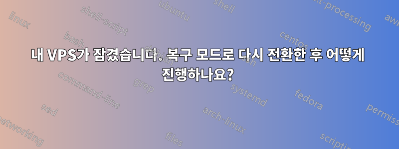 내 VPS가 잠겼습니다. 복구 모드로 다시 전환한 후 어떻게 진행하나요?