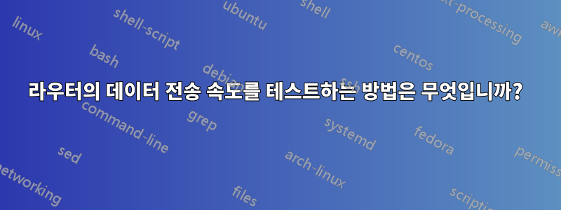 라우터의 데이터 전송 속도를 테스트하는 방법은 무엇입니까? 