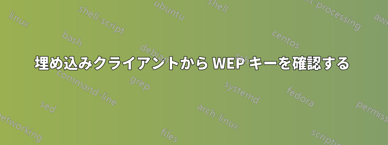 埋め込みクライアントから WEP キーを確認する