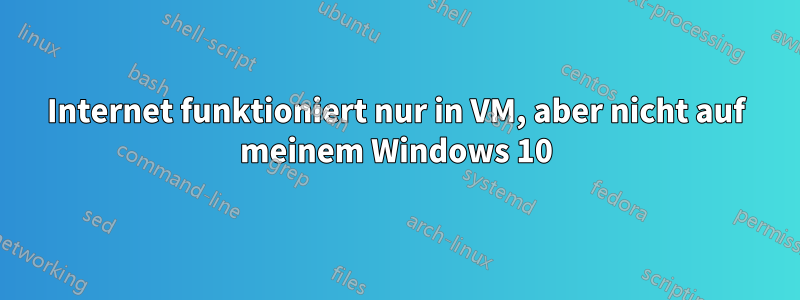 Internet funktioniert nur in VM, aber nicht auf meinem Windows 10