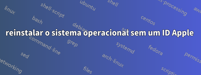 reinstalar o sistema operacional sem um ID Apple