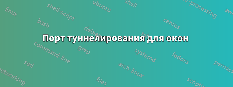 Порт туннелирования для окон