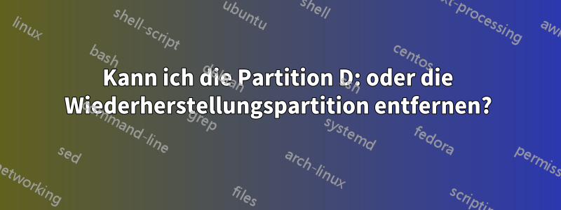 Kann ich die Partition D: oder die Wiederherstellungspartition entfernen?