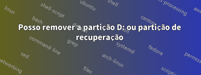 Posso remover a partição D: ou partição de recuperação