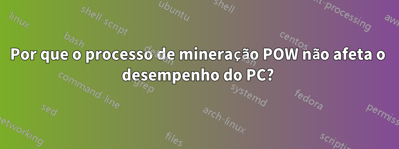 Por que o processo de mineração POW não afeta o desempenho do PC?