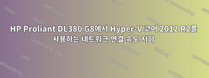 HP Proliant DL380 G8에서 Hyper-V 코어 2012 R2를 사용하는 네트워크 연결 속도 저하