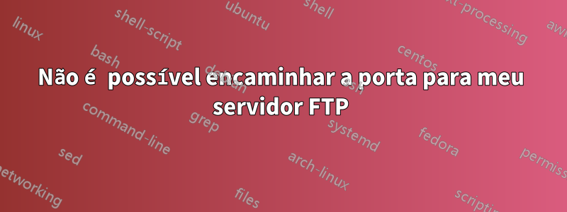 Não é possível encaminhar a porta para meu servidor FTP