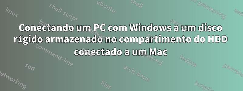 Conectando um PC com Windows a um disco rígido armazenado no compartimento do HDD conectado a um Mac