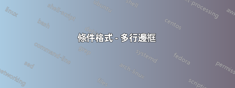 條件格式 - 多行邊框