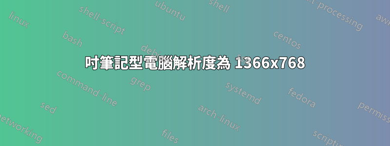 15 吋筆記型電腦解析度為 1366x768