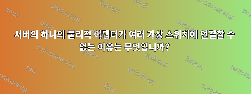 서버의 하나의 물리적 어댑터가 여러 가상 스위치에 연결할 수 없는 이유는 무엇입니까?