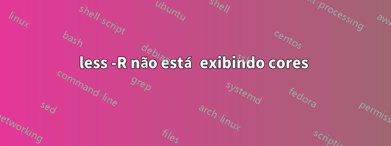 less -R não está exibindo cores